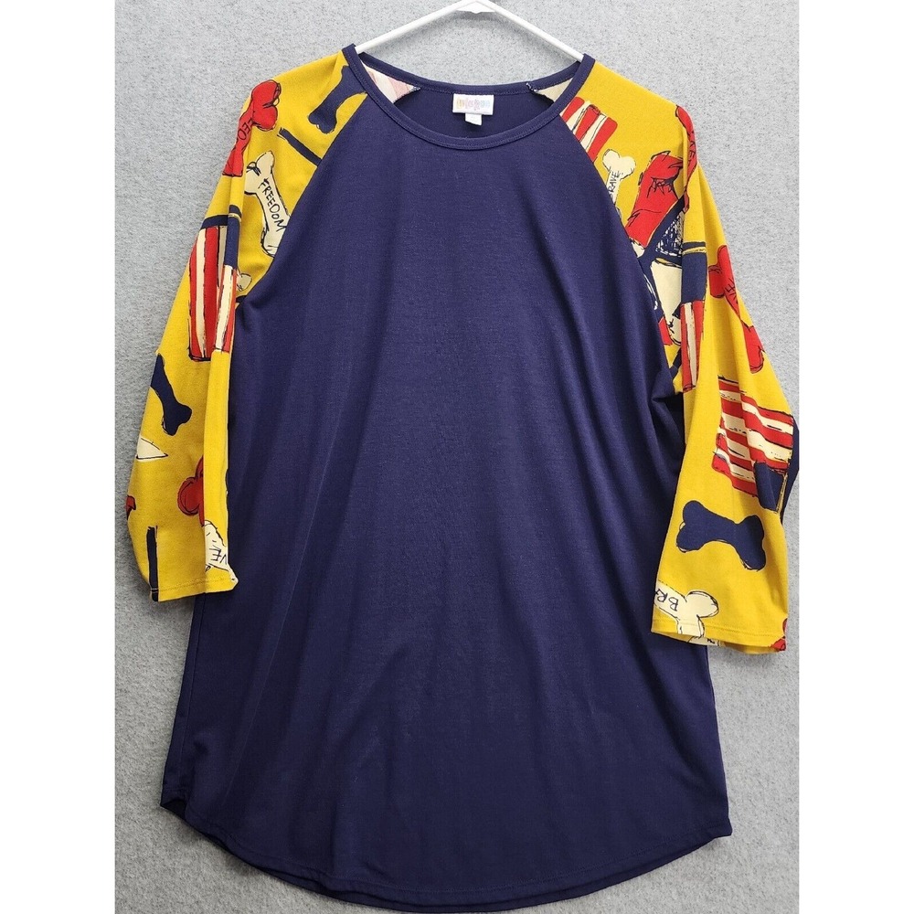 Lularoe Dog Bone Shirt Size XL Freedom American Flag Brave